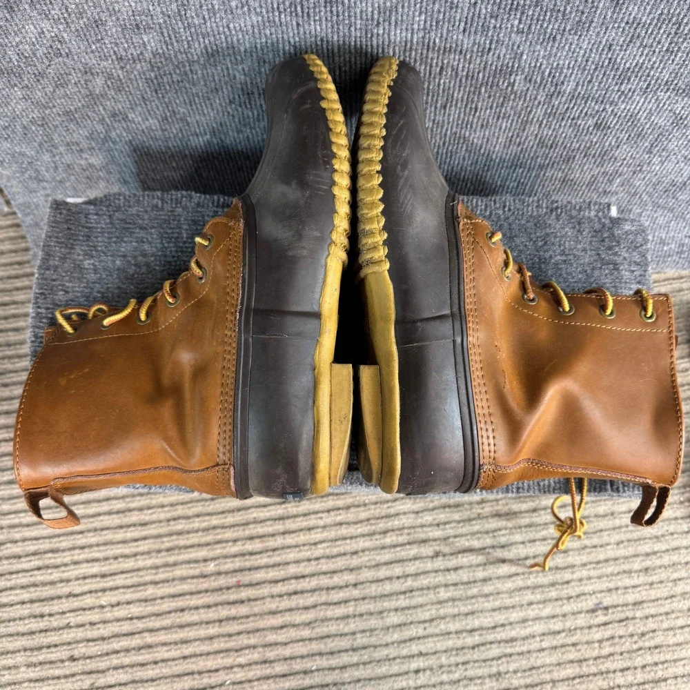 American Eagle Outfitters Mens Brown Leather Duck Boots Size 11 Lace Up Boots